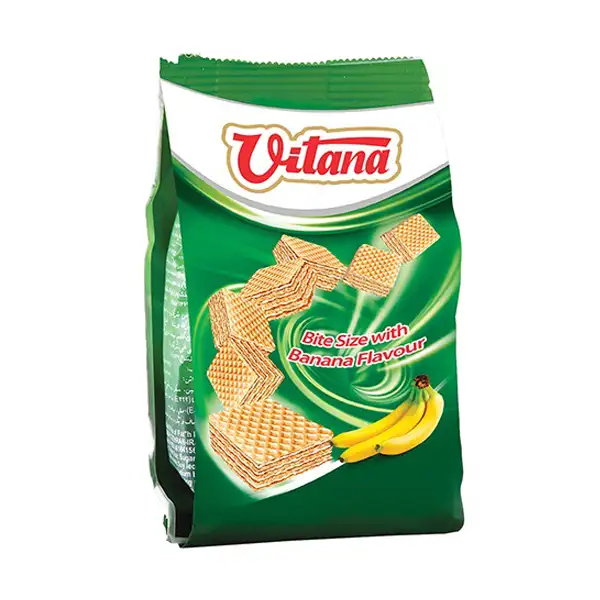 Bite-sized wafer with banana cream vitana ویفر لقمه ای کرم دار موزی ویتانا