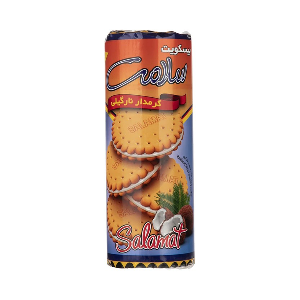 Coconut Cream Biscuit salamat بيسكويت كرمدار نارگيلی لوله ای سلامت