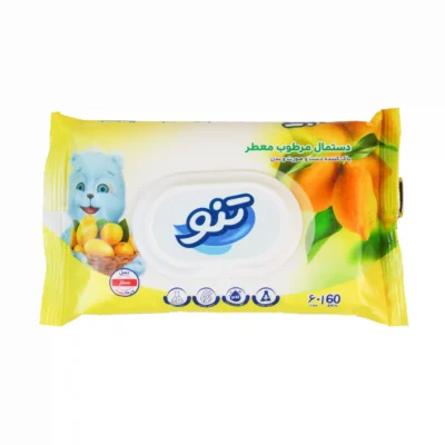 دستمال مرطوب دست و صورت تنو معطر(سبز- زرد)(12عددی)